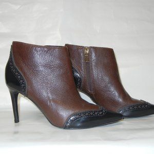 Tory Burch Noelle Womens Brown black Leather Ankle Boots Size 6